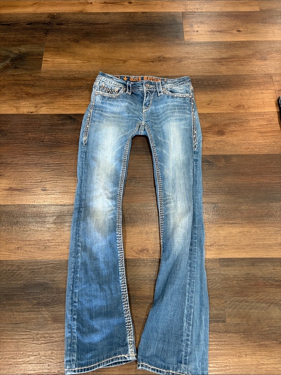 Rock Revival Denim - Rock Revival Faded Blue Flare Jeans